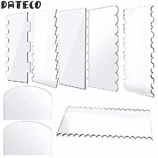 8Pcs Transparent Clear Acrylic Cake Scraper Set Decorating