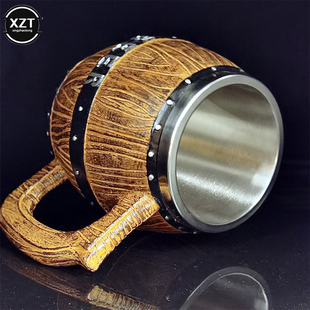 550ml Oak Barrel Style Beer Mug Simulation Wooden Barrel