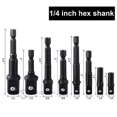 8Pcs/lot Socket Bit Adapter Set Hex Impact Drill Bits Driver