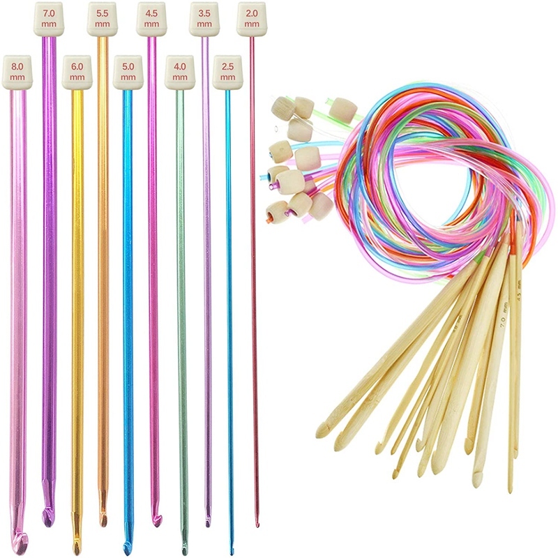 Hot 23Pcs Tunisian Crochet Hook Set Include Plastic Cable