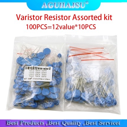 100PCS=12value*10PCS Varistor Resistor Assorted kit 5D471K 7