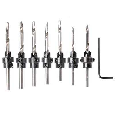 22 pcs Countersunk Drill Bit with Depth stop wood countersun