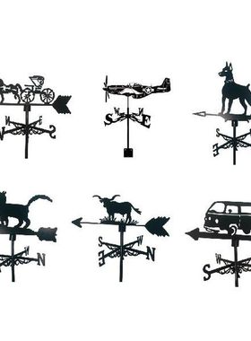 Iron Weathervane Roof Mount Metal Bracket Wind Indicator