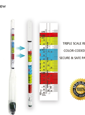 Triple Scale Hydrometer  Home brew Wine Beer Cider Alcohol T