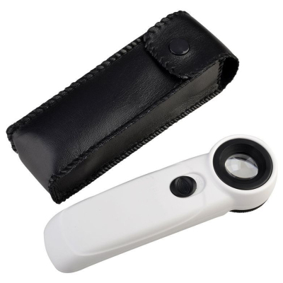 40X Magnifier Loupe Lens For Reading Jewelry Watch With 2 LE