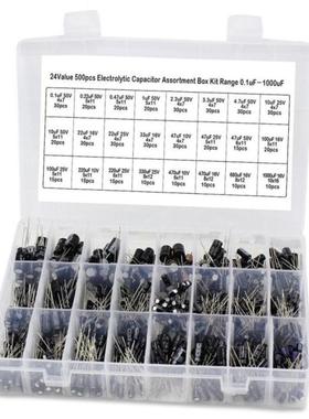 500Pcs/Box Electrolytic Chemical Capacitor kits 24Values 10V