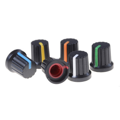 10Pcs Potentiometer Switch Knob Cap Hole Dia 6mm Volume Cont