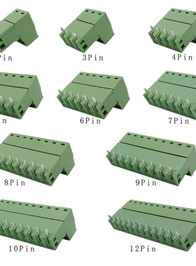 5/10Pair 2EDG 5.08mm 2/3/4/5/6/7/8/9/10/12 Pin Right Angle P