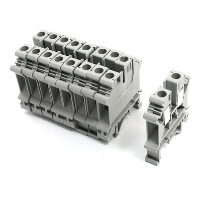 10Pcs Gray UK6N Screw Clipping Contact Terminal Block 800V 5