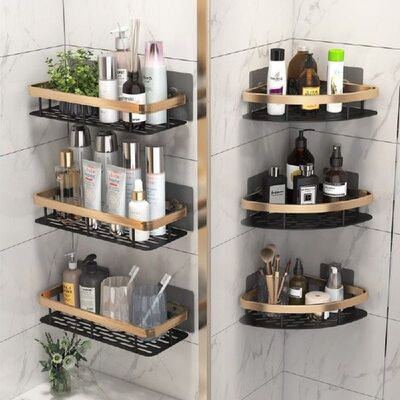 Luxury Corner Shelf No-drill Bathroom Shelves Set Shower