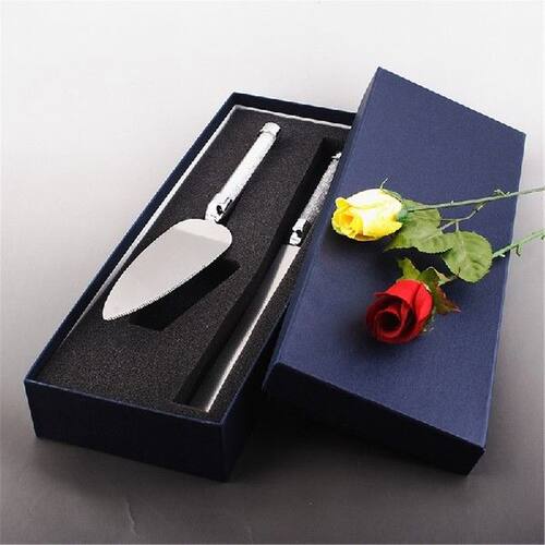 2pcs Wedding Cake Knife Server Set Silver Pizza Shovel