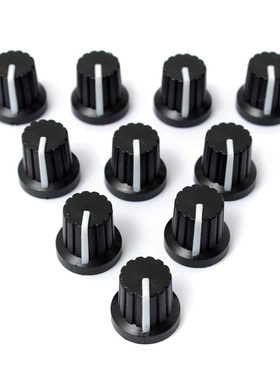 10 Pcs 6mm Shaft Hole Dia Ribbed Threaded Knurled Potentiome