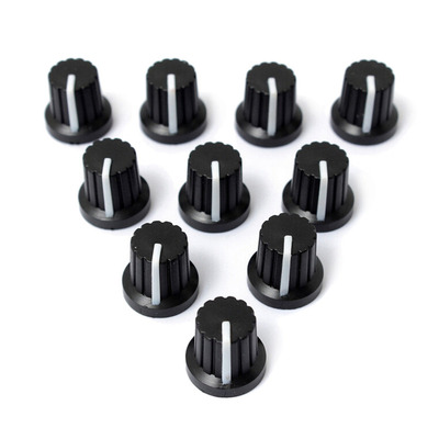 10 Pcs 6mm Shaft Hole Dia Ribbed Threaded Knurled Potentiome