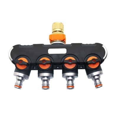 Garden 4-ways Hose Splitters Valve with Brass Quick