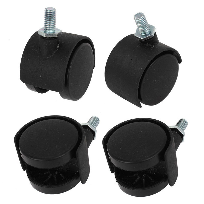 swivel caster 8mm screw stem 1.5-inch dia wheel 4 pcs black