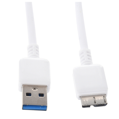 White Superspeed USB 3.0 Type A Male to Micro B Male Adapter