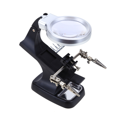 3x 4.5x DeskMagnifier LED Auxiliary Clip Holder Clamp Hand I