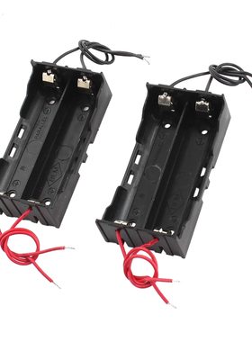 Black 2 Slots 2 x 3.7 V 18650 Battery Holder Box Container x