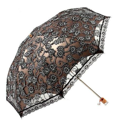 Fold Princess Anti-UV Sunshade Flower Lace Umbrella Girl Wom