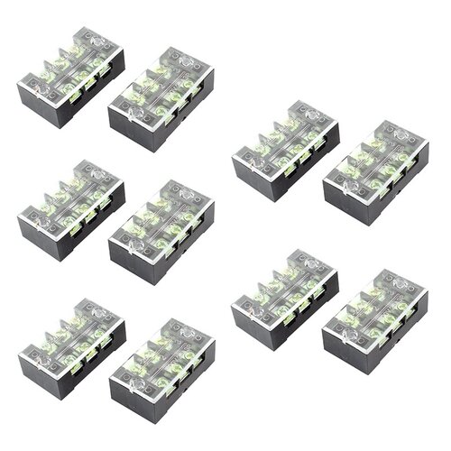 600V 25A Dual Row 3 Position Screw Barrier Terminal Block 10