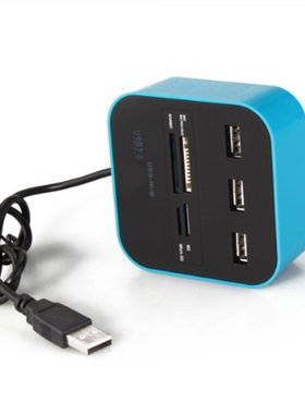 All In 1 Combo Hub USB 2.0 3 Ports Card Reader for SD MMC M2