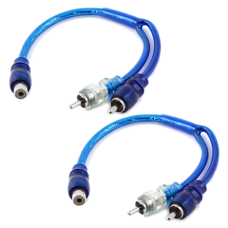 1 Female RCA 2 Male Adapter Cable Wire Splitter Stereo Signa
