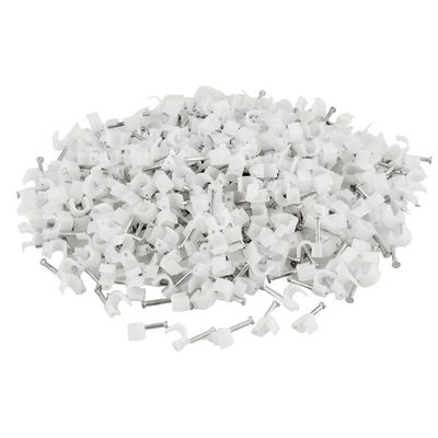 400 Pcs 4mm Dia Round Cable Wire Fastener Circle Clips With