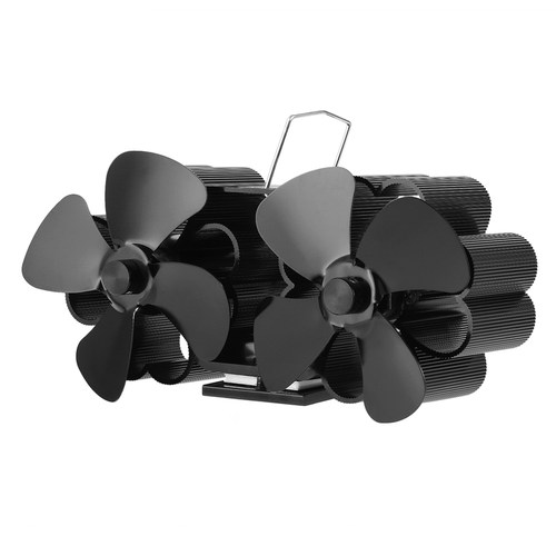 Heat Powered 8Blade Wood Stove Fan Flue Pipe Hanging