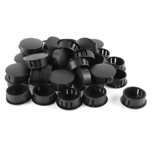 40 Pcs Locking Panel Plugs Hole Cover 2.5cm 25mm Dia. Black