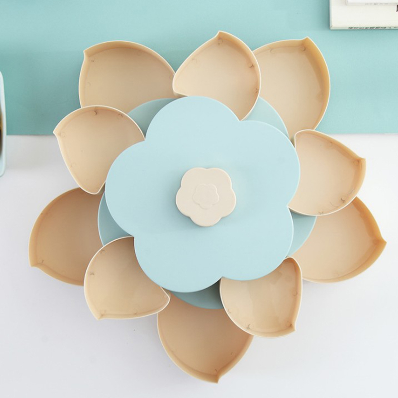 Creative Rotating snack Box pink/blue Petal Double Single