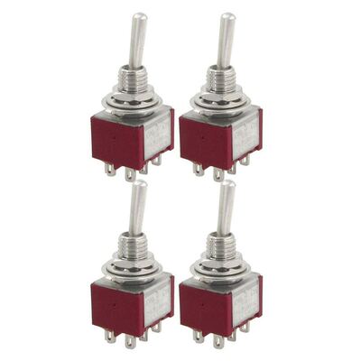 6 Pcs AC 250V 2A 120V 5A ON/OFF/ON Latching DPDT 6 Pins Swit
