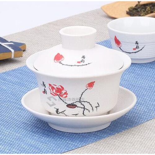 Hand Painted Rich Fish Ceramic Porcelain Gaiwan Chinese Teas