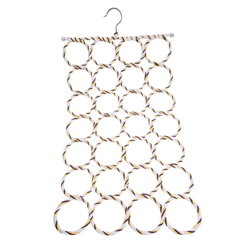 28-hole Ring Rope Slots Holder Hook Scarf Wraps Shawl Storag
