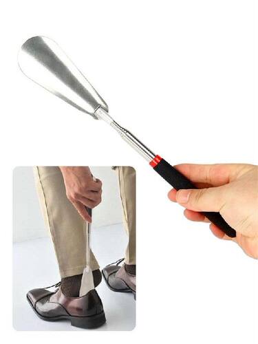 Telescopic Stainless Steel Shoe Horn Reach Metal Flexible