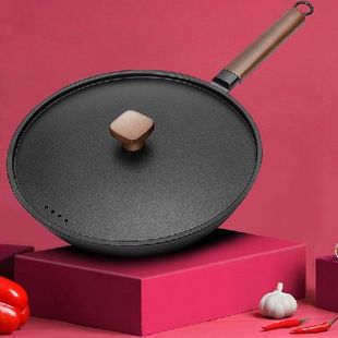 Cast Iron Wok Non-Stick Pans Induction Compatible Kitchen