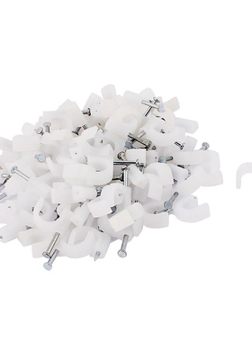10mm Diameter Cable Wire Clips Fastener w Fixing Nails 100Pc