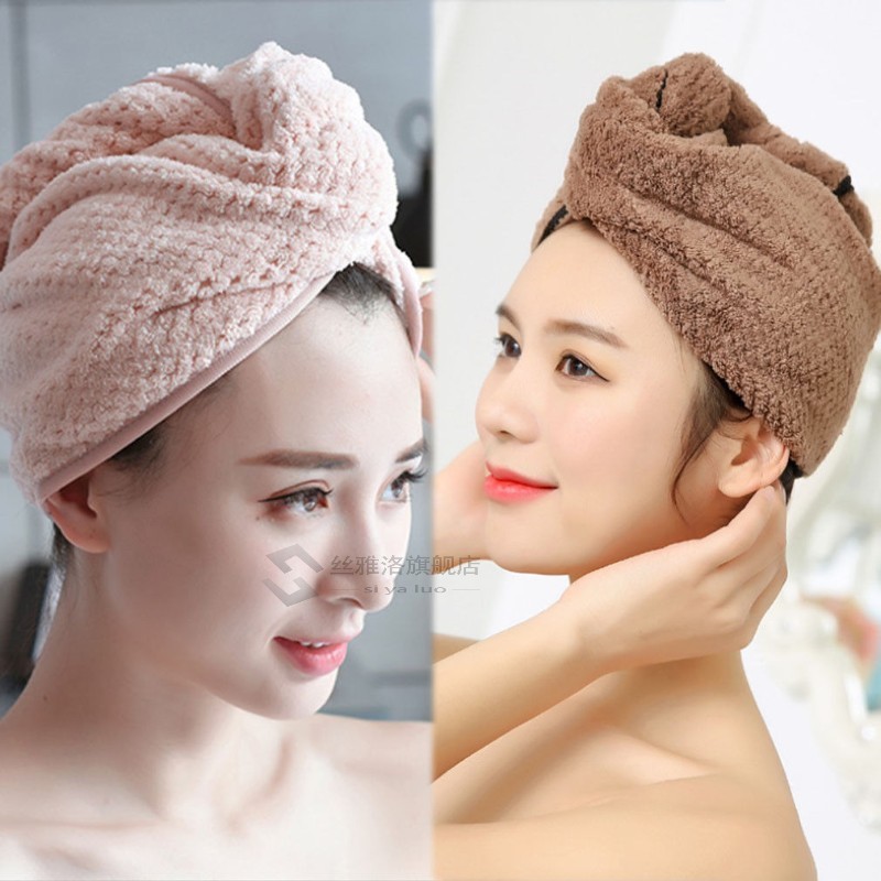 Super Absorbent Hair Drying Towel Turban Bathing Cap Bathrob