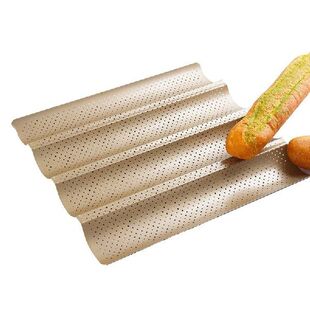 French Bread Baking Pan Non-Stick Perforated Baguette Pan 4