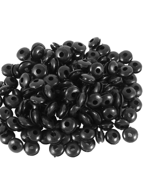 200pcs 3mm x 8mm Cable Protector Black Rubber Eyelets Wiring