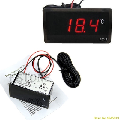 12V Vehicle Car LED Thermometer Temperature Meter Probe -40~