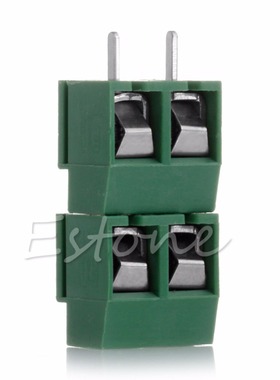 2pcs 300V 10A 2P Male PCB Screw Terminal Block Connector 5mm