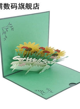 Get Well Soon Card Pop-Up Flowers Cards Sympathy Mothers Day