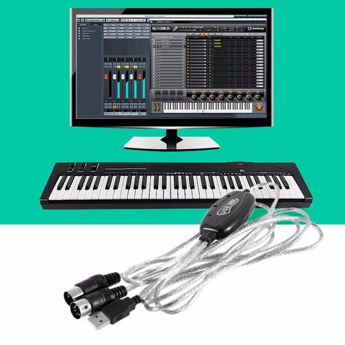 2M USB IN-OUT MIDI Interface Cable Converter PC to Music Key
