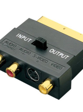 SCART Adaptor AV Block To 3 Phono Composite Or S-Video With
