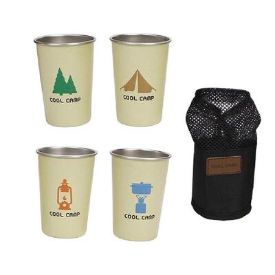 4Pcs Travel Cups Set Mugs Wine Beer Cup Drink Cups Picnic