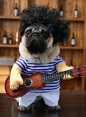 Funny Guitar Pet Dog Clothes Costume Fancy Dress Up Party
