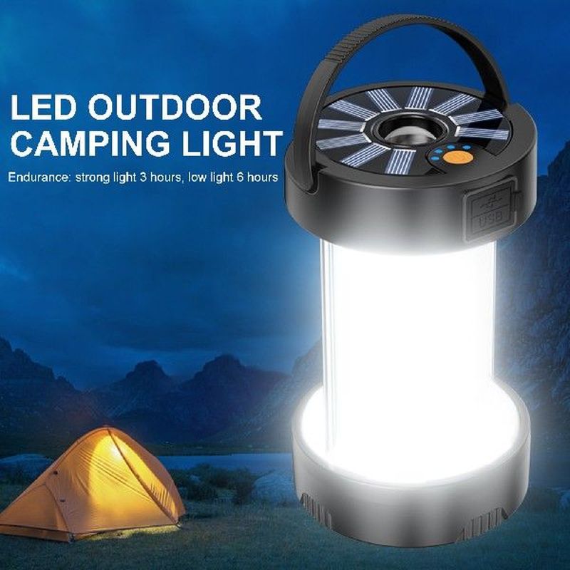 Portable Solar LED Camping Lantern  USB Rechargeable Bulb