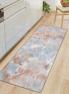 Black White Marble Printed Entrance Doormat Long Floor Mats