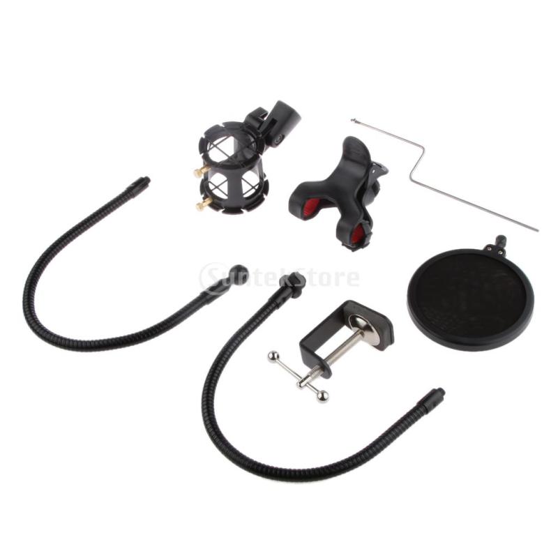 Desktop Table Microphone Shock Mount with Cellphone Clamp Se