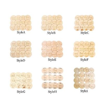 Wooden Baby Milestone Card Newborn Photoshoot Props Double